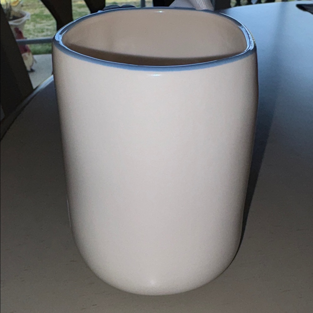 Rae Dunn Cream Mug with Light Blue Floral "best mimi" - Picture 3 of 5